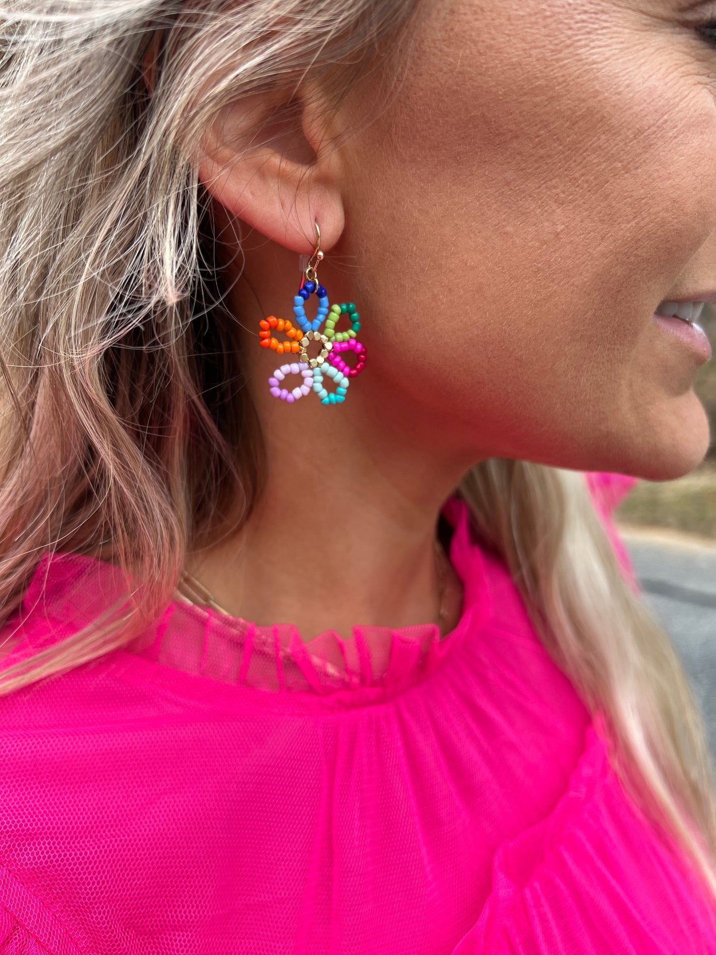 Rainbow Flowers Earrings