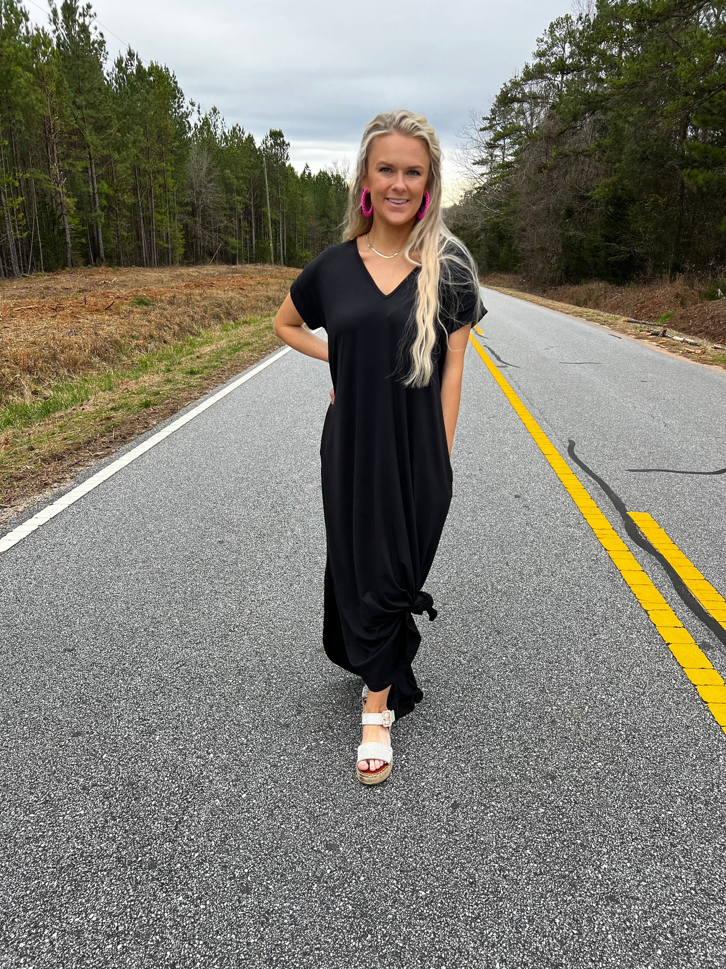 T shirt Dress in Black— Available in Plus