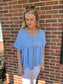 Blown Away Top in Blue- Available in Plus